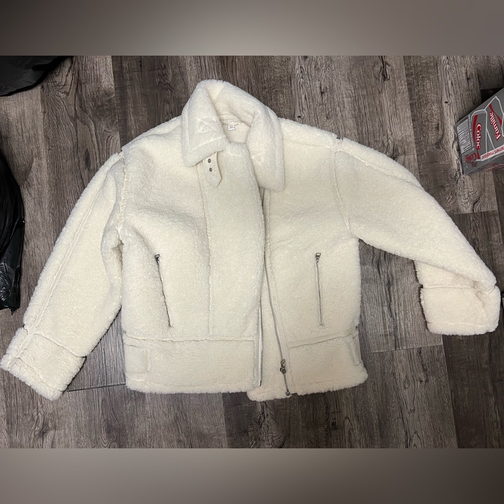 Topshop Bomber Moto Sherpa jacket